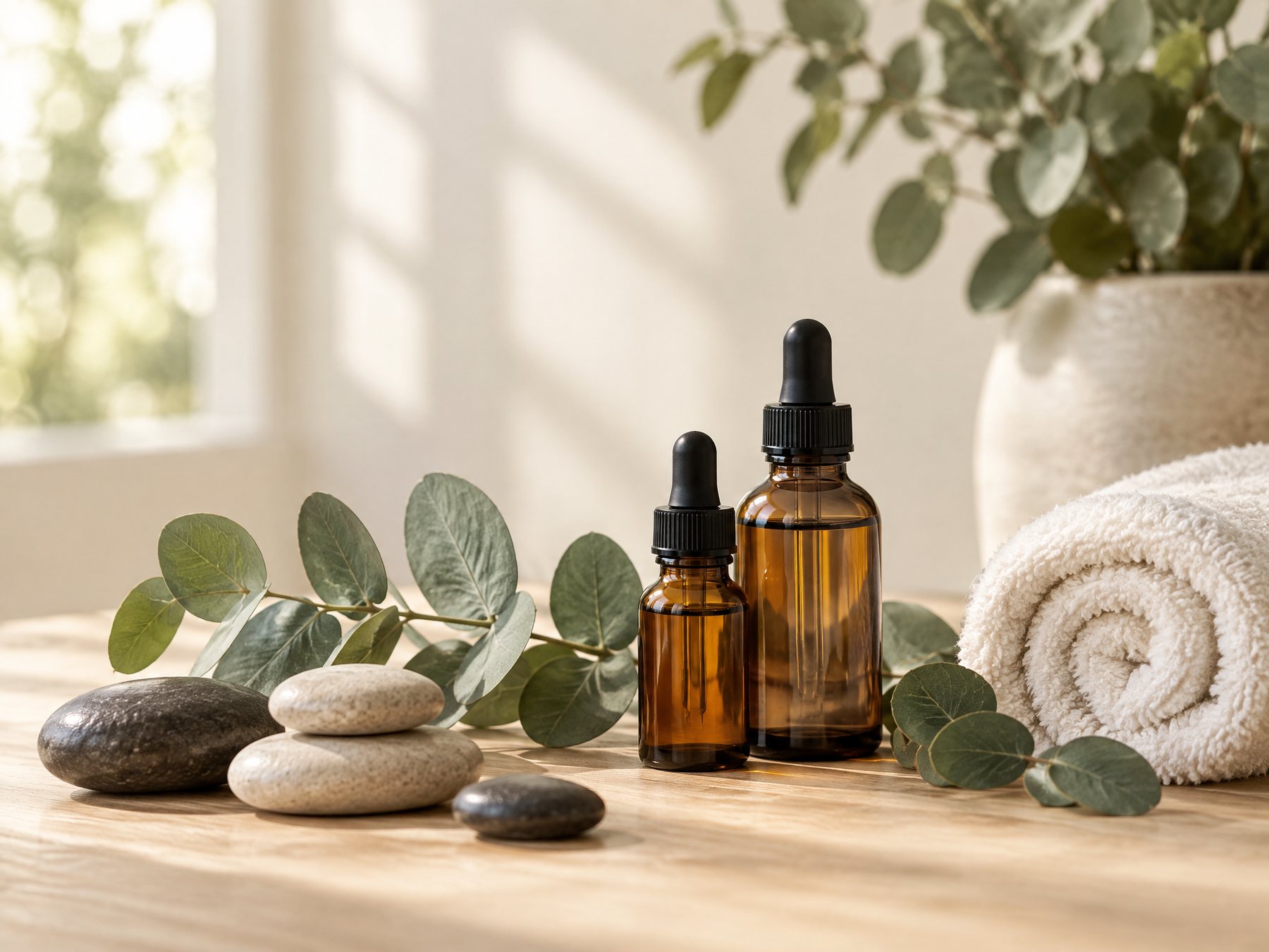 Aceites esenciales y detalles del espacio